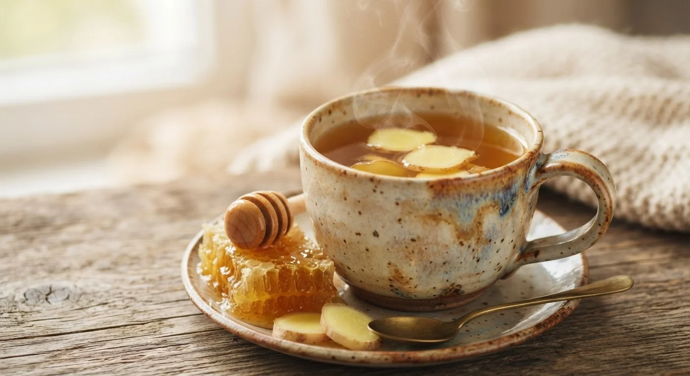 Making a Ginger-Honey Infusion for Sore Throat Relief